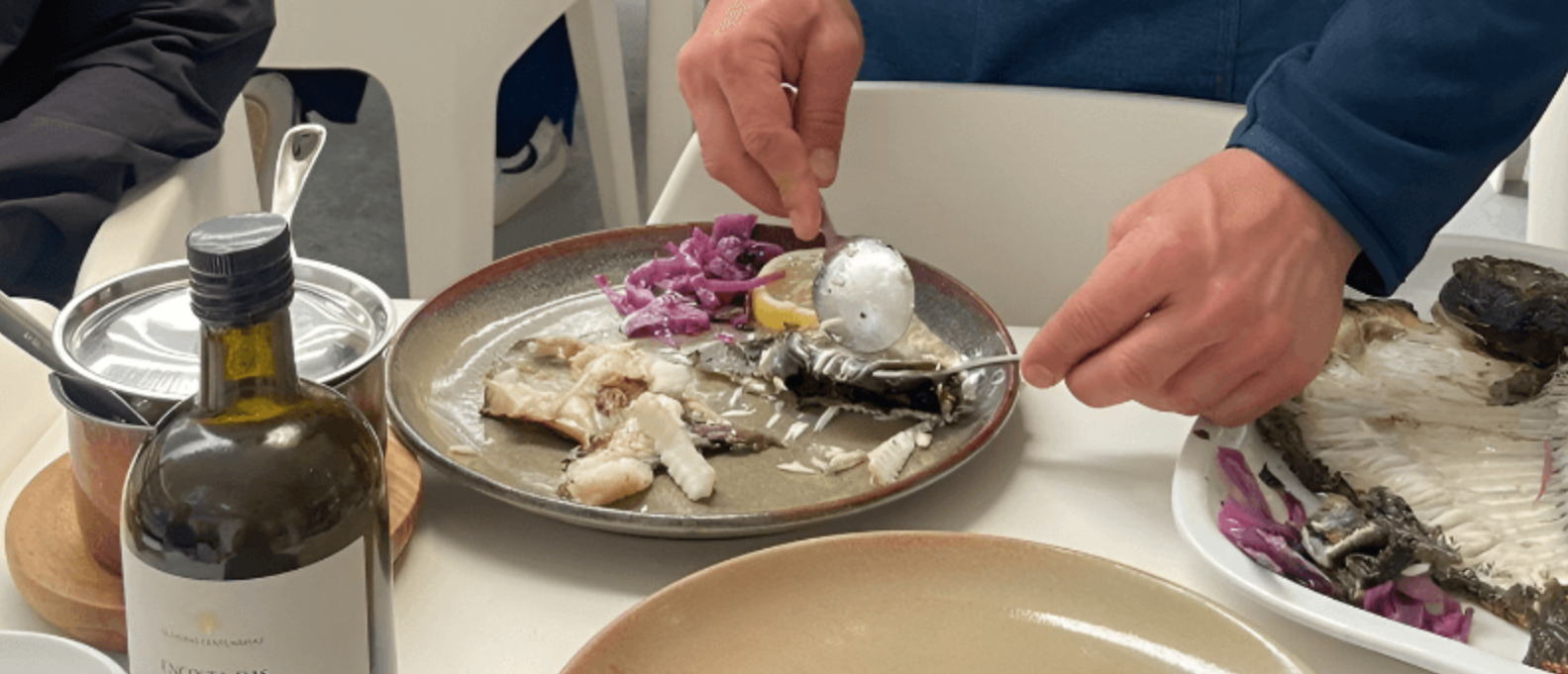 plates with fish and seafood